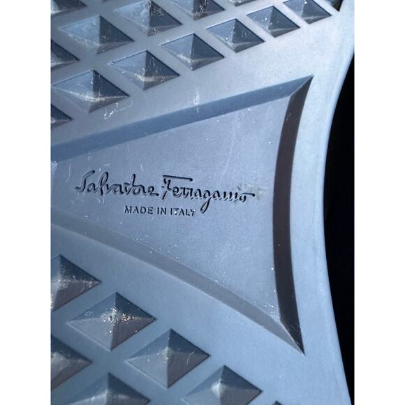 Salvatore Ferragamo Woven Slip on Sneaker Leather Blue Men's Sz 14 Preppy - Picture 11 of 13